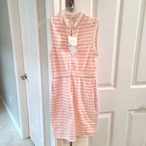 Kule The Charlotte Dress Pink and White XS NWT